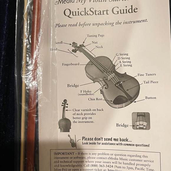 Elegant Wooden Violin with Case - Picture 2 of 4